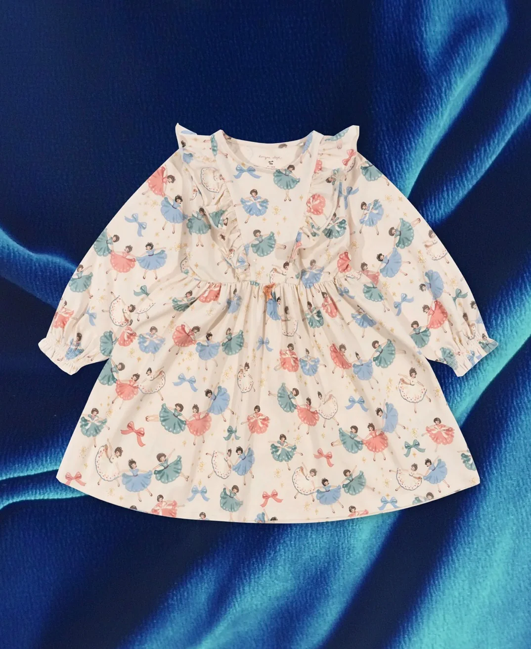 basic frill dress gots - beige bow ballerina