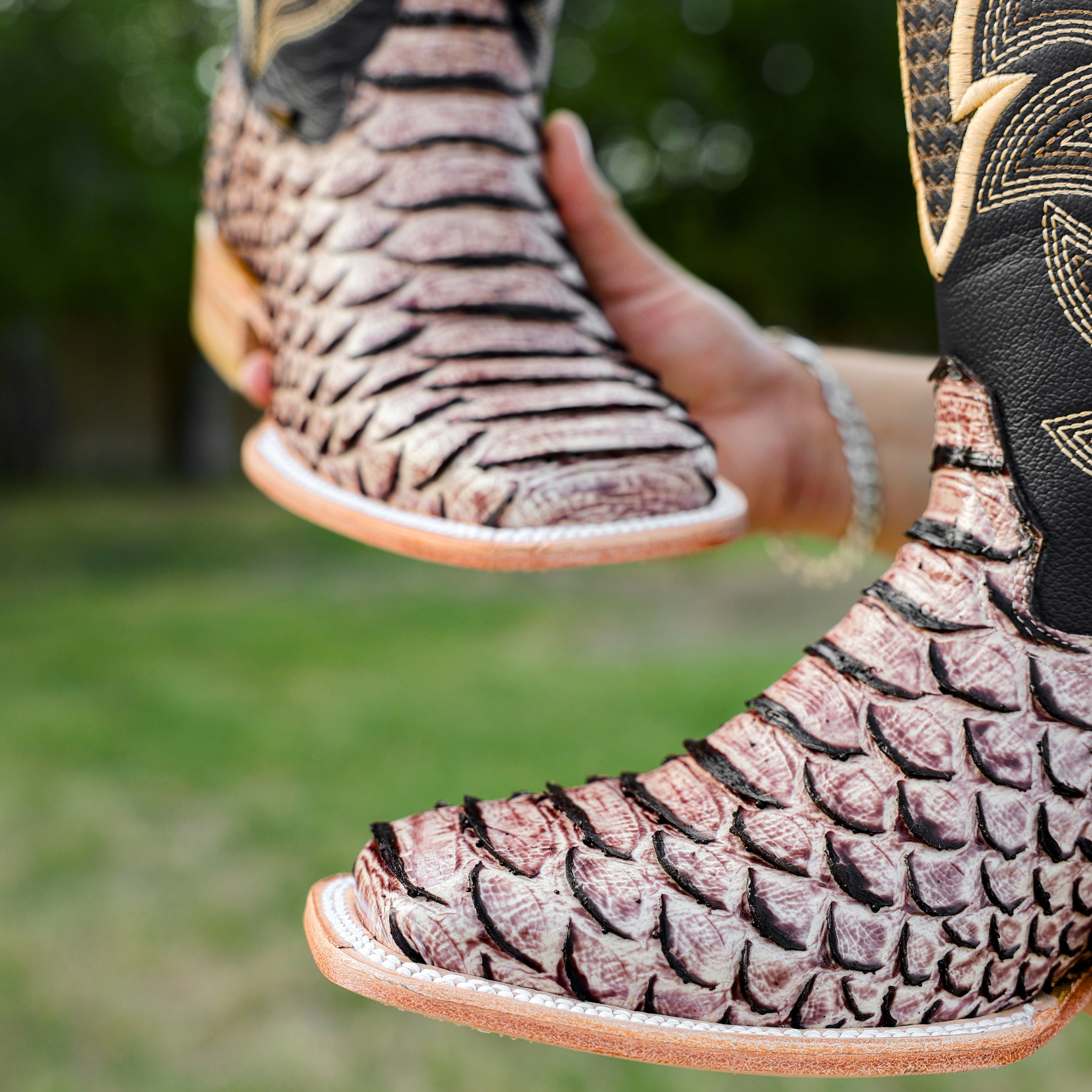 Orix Python Leather Boots - Square Toe