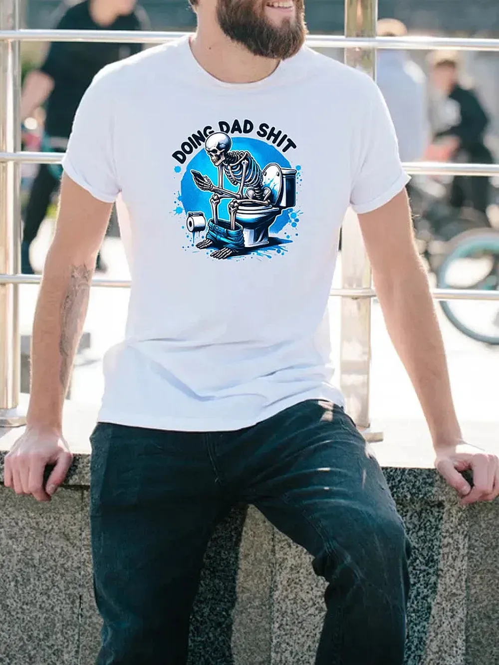 Do Dad Shit Dad Jokes Steel Frame Snowmobile Dad Funny Dad Father'S Day T-Shirt