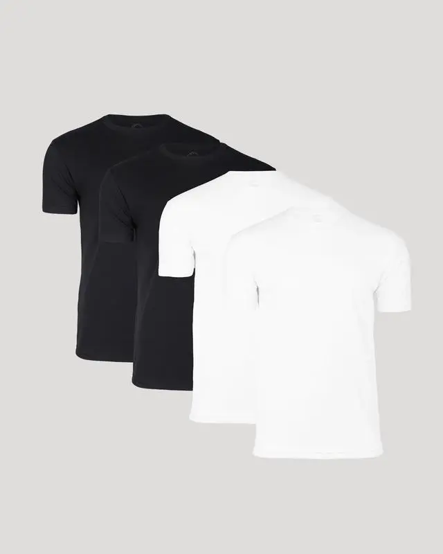 Men's four-piece short-sleeved crew neck T-shirt set