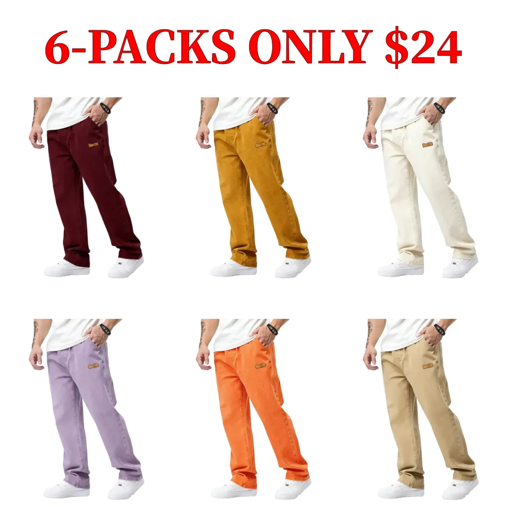 Men's drawstring elastic waist jeans