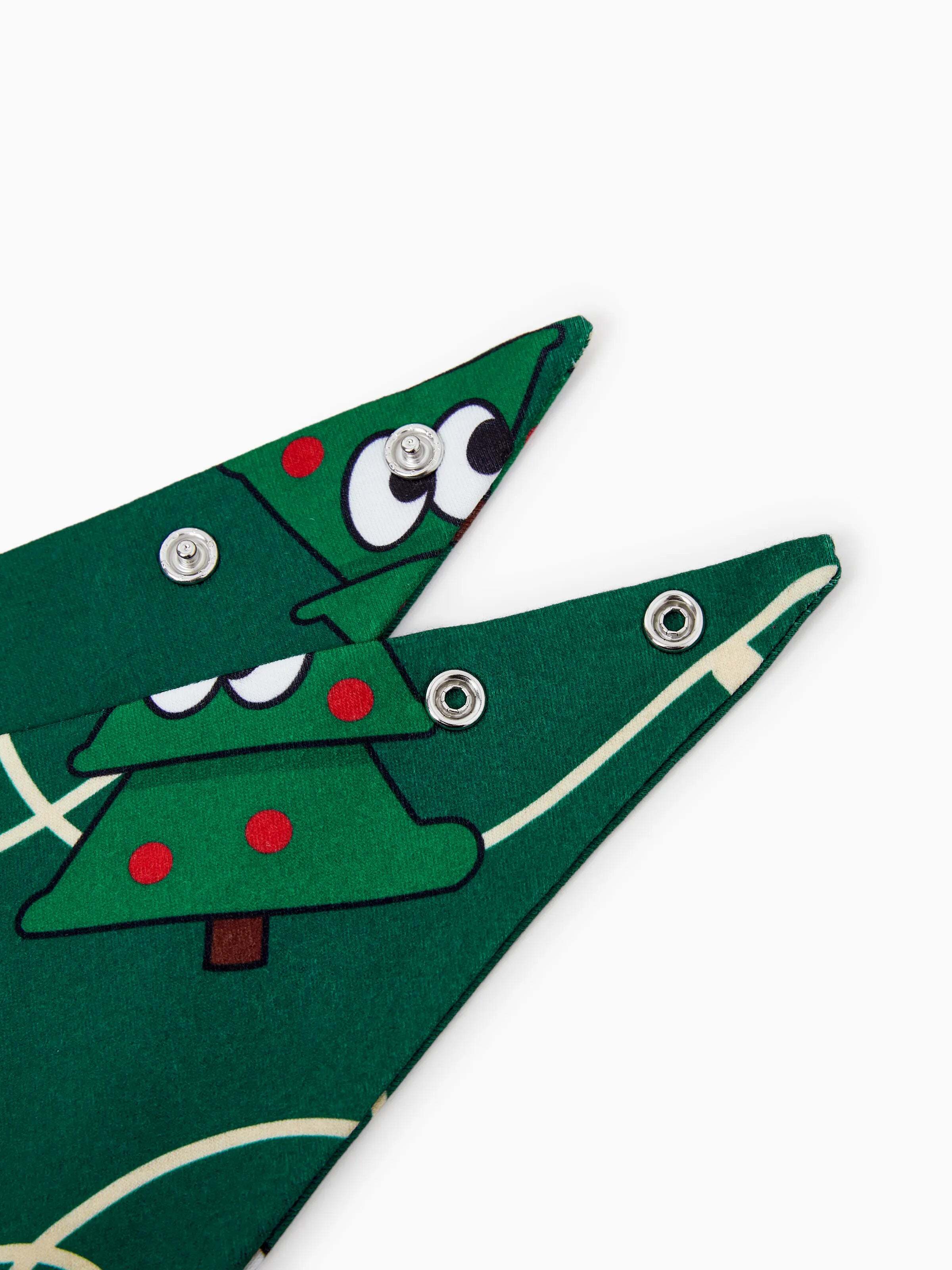 Christmas Matching Family Pajamas Set Gingerbread and Christmas Tree Green and White PJS with Christmas Socks Dark Green