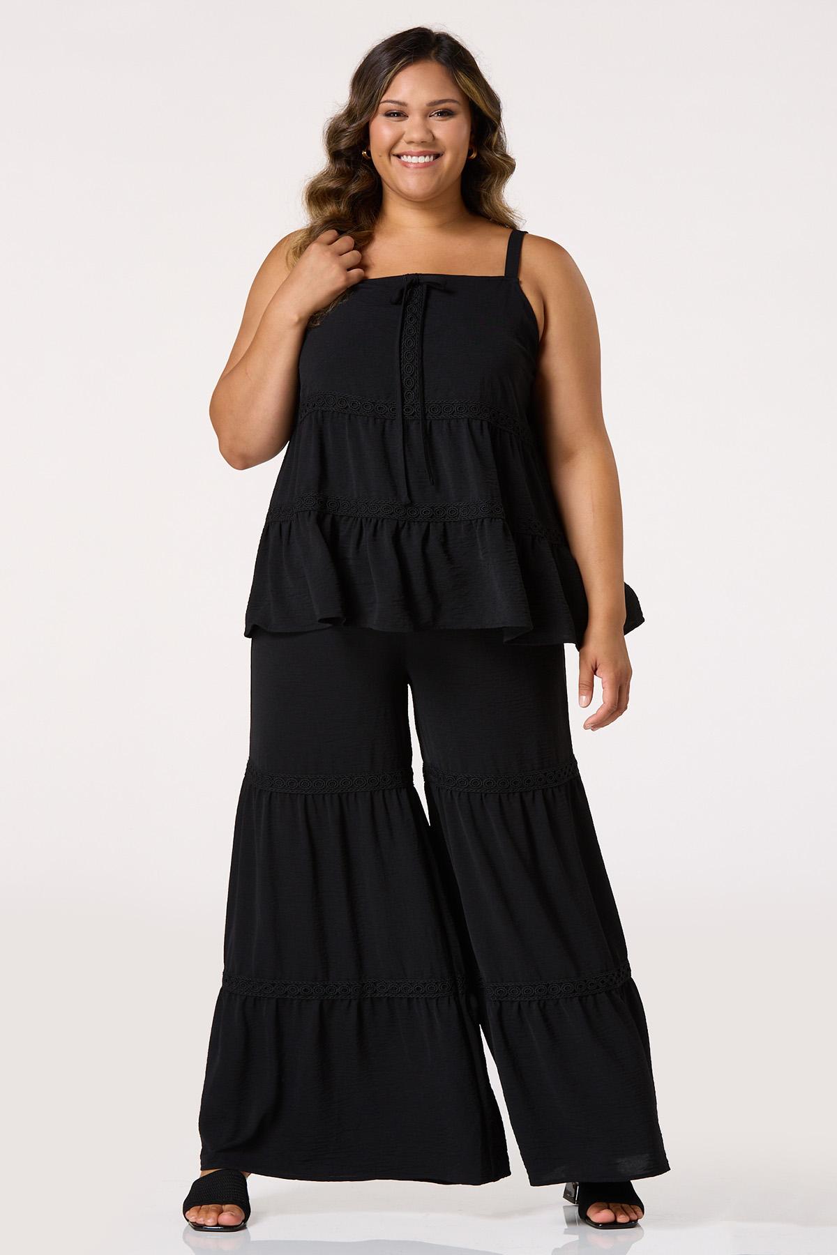 Plus Size Lace Inset Pants