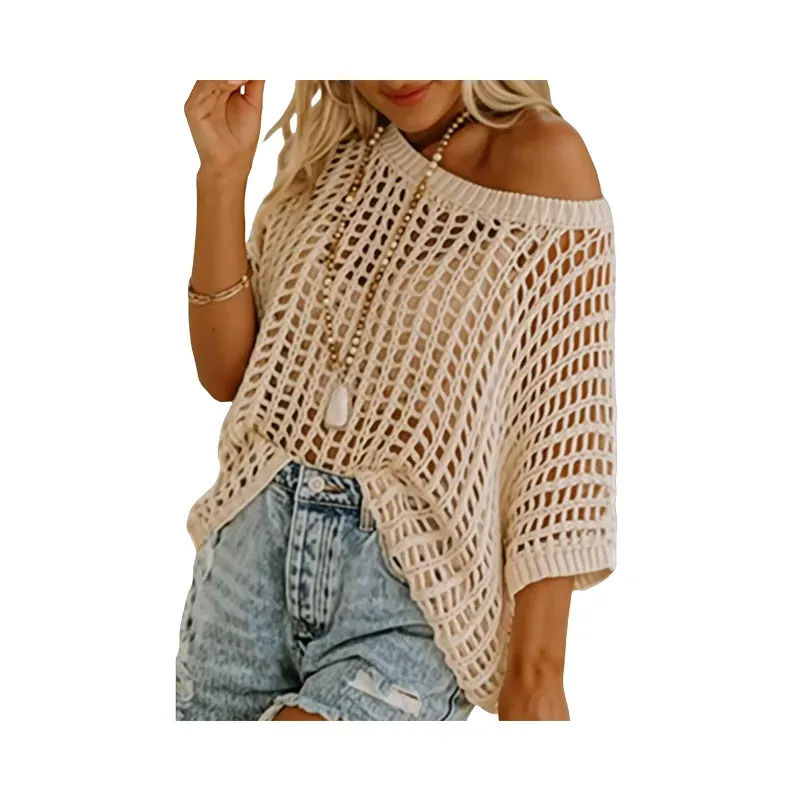 Women's Crochet Hollow-Out Beach Cover-Up & Casual Top