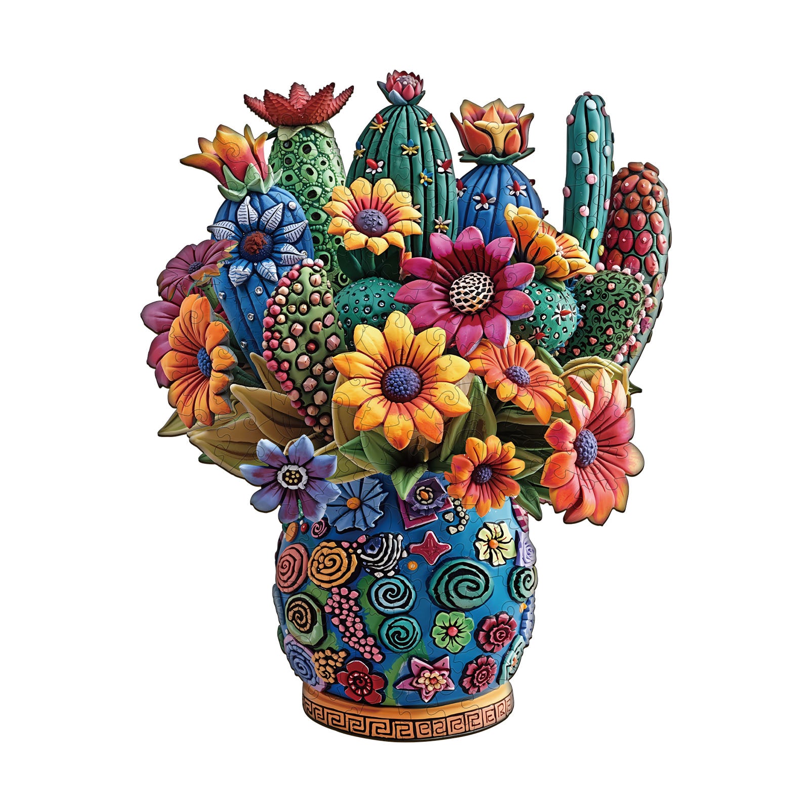 Blooming cactus Wooden Jigsaw Puzzle