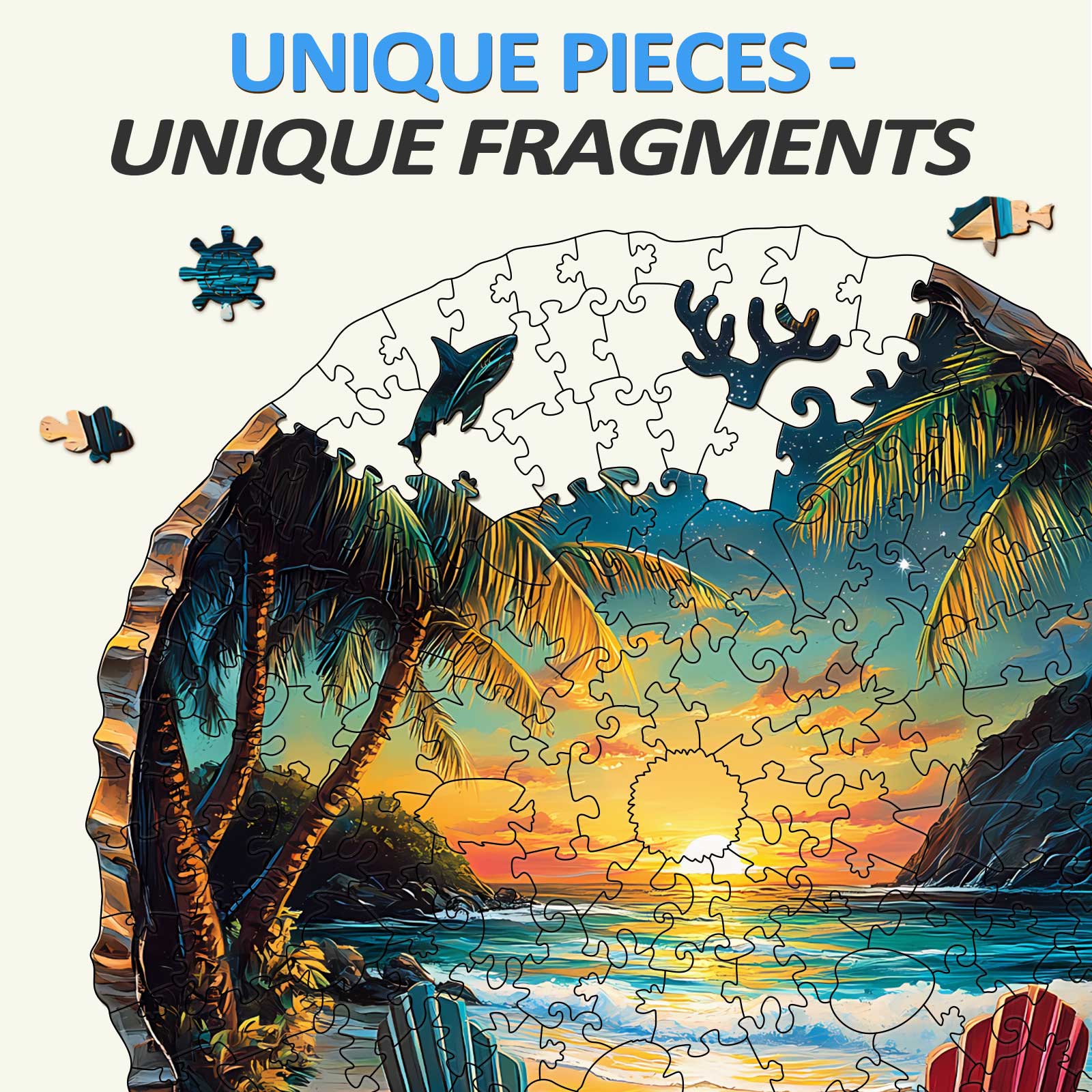 3D Sunset Beach Wooden Jigsaw Puzzle