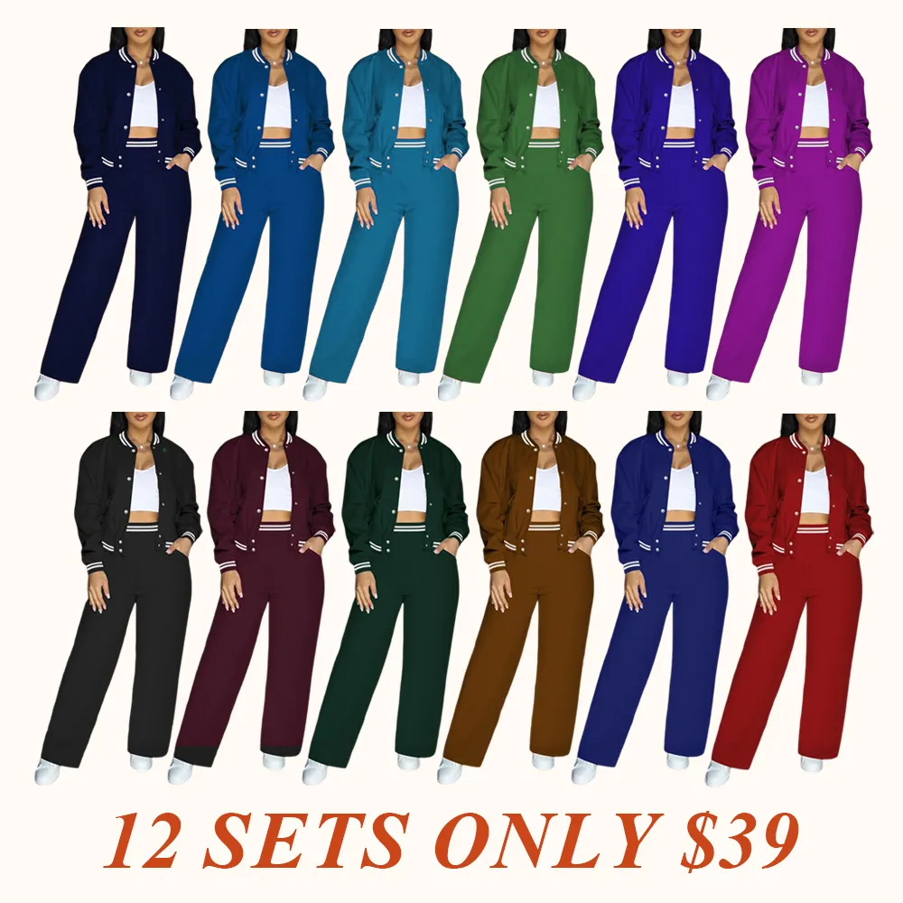 Women's Casual Baseball Jacket, Solid Color Sports Wear, Pocket Sportswear