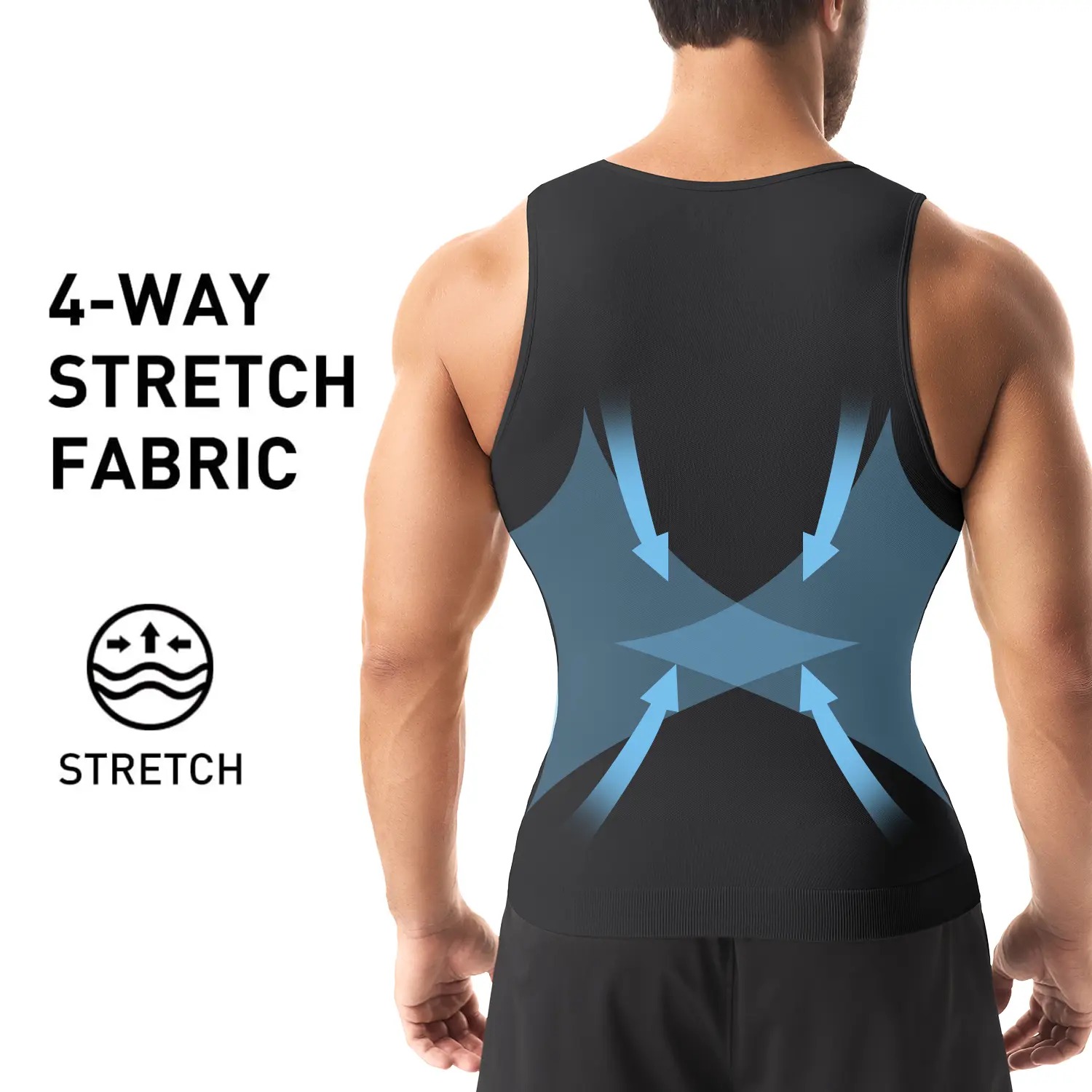 Menswear Compression Shirt Tummy Control Workout Tank Tops Shapewear Body Shaper Breathable Elastic Lightweight Soft Stretchy Shirt Suits Fabric Clothes Athletic Activewear