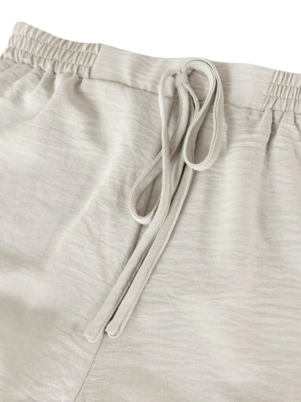 Women's Solid Color Fitted Top & Wide Leg Pants Two-piece Set, Casual Round Neck Top & Drawstring Waist Trousers for Summer