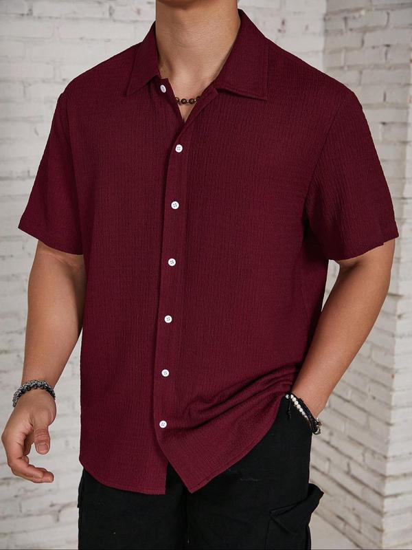 Men’s Lightweight Knitted Button-Front Short Sleeve Shirt