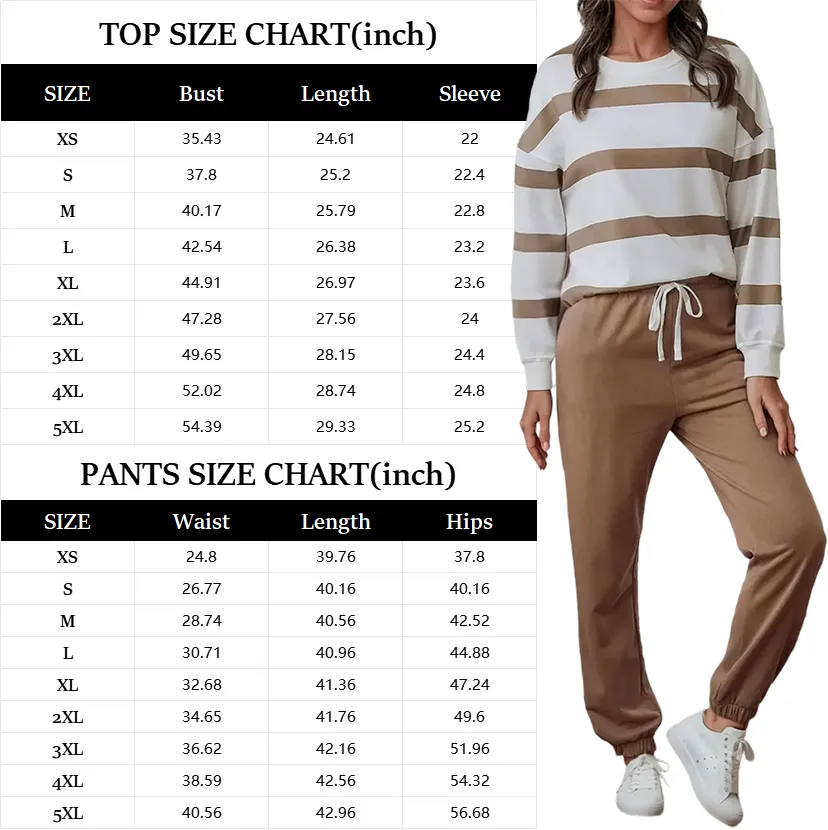 Comfortable Striped Pullover And Jogging Pants Set