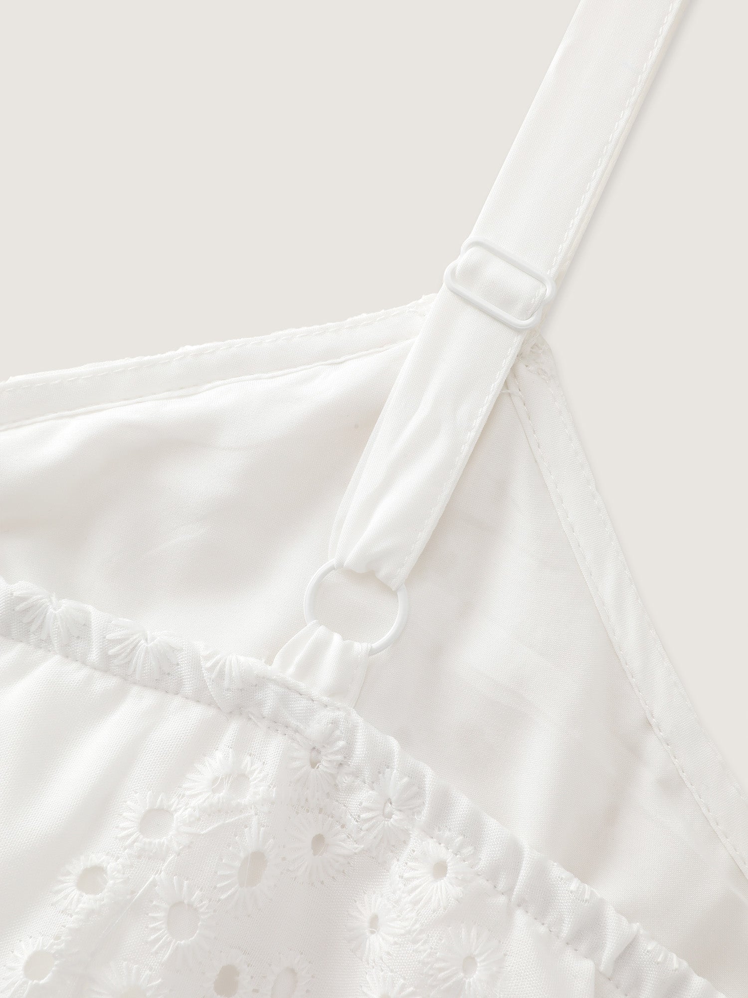 Eyelet Embroidery Cinched Waist Maxi Dress