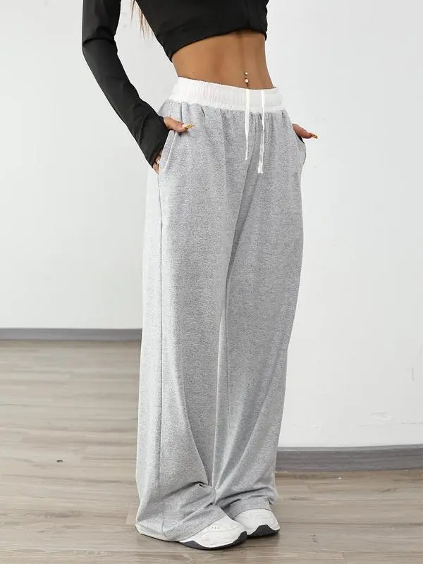 Women's Colorblock Drawstring Jogger Pants