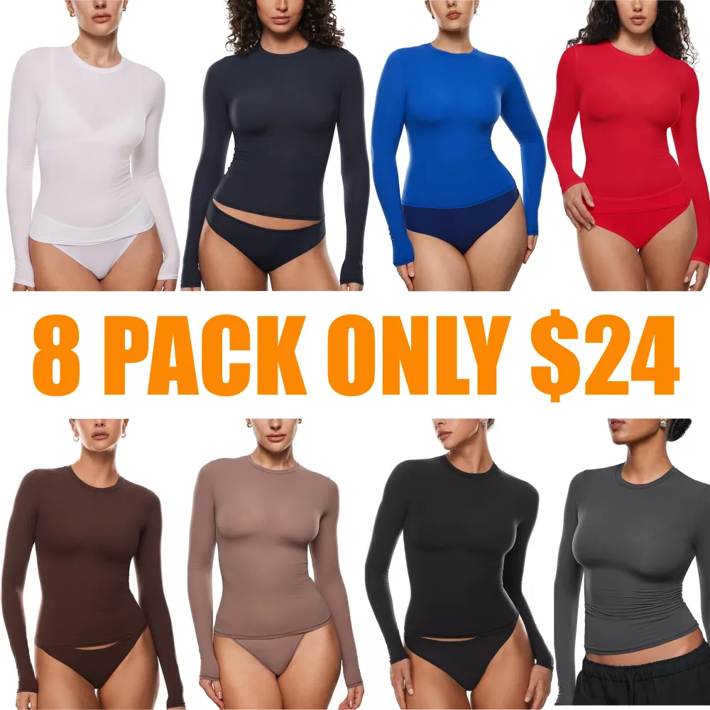 Inbarely Soft Single-Layer Basic Long Sleeve Shirts