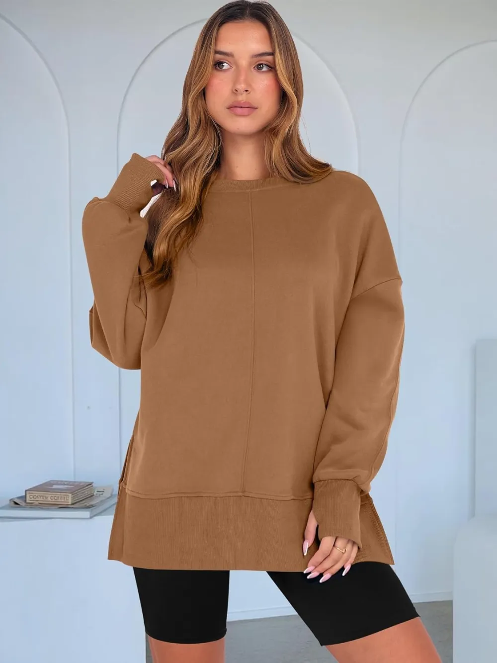 Women Oversized Sweatshirts Thumbhole Long Sleeve Hoodies Shirts