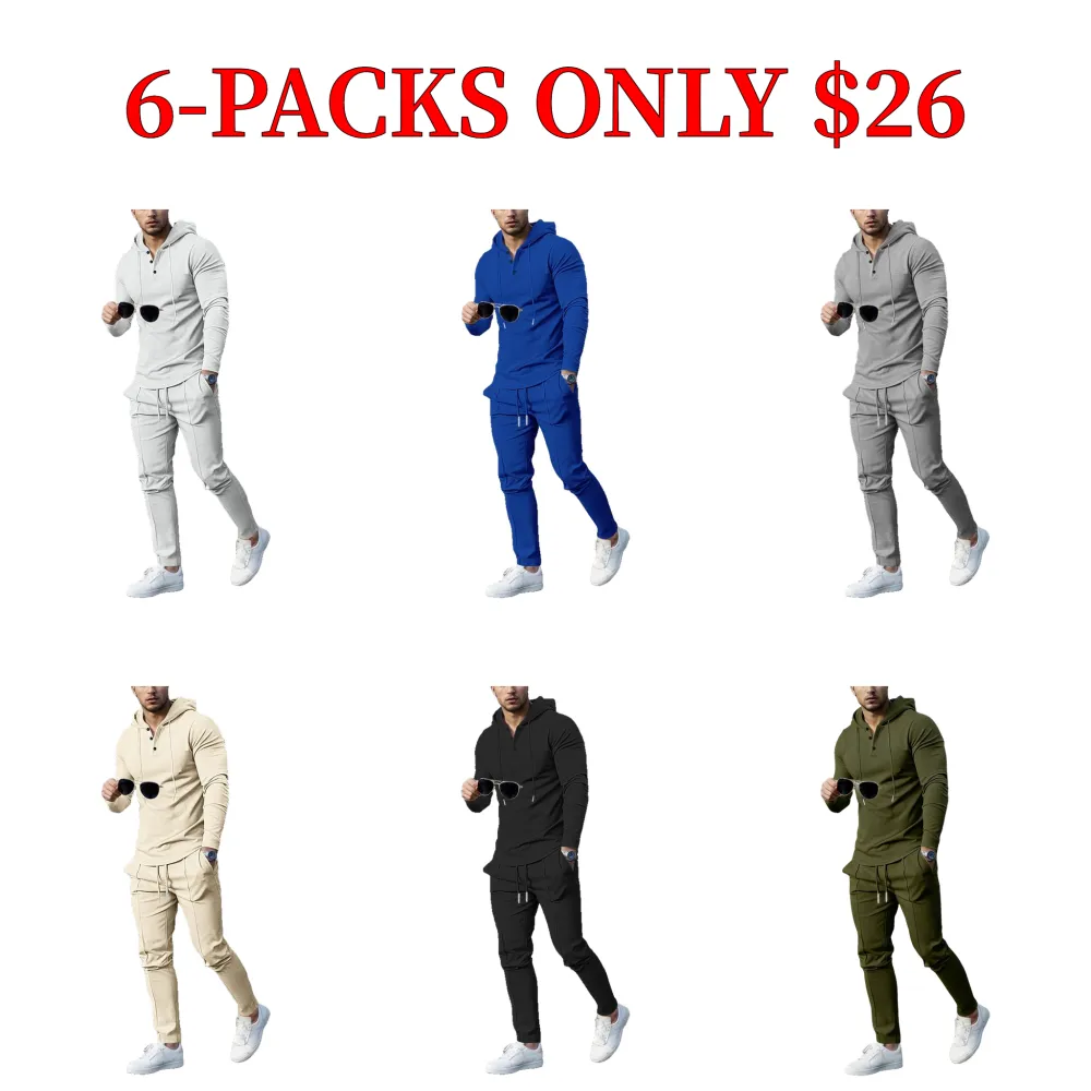 Essential waffle-knit hooded sweatshirt and pants set