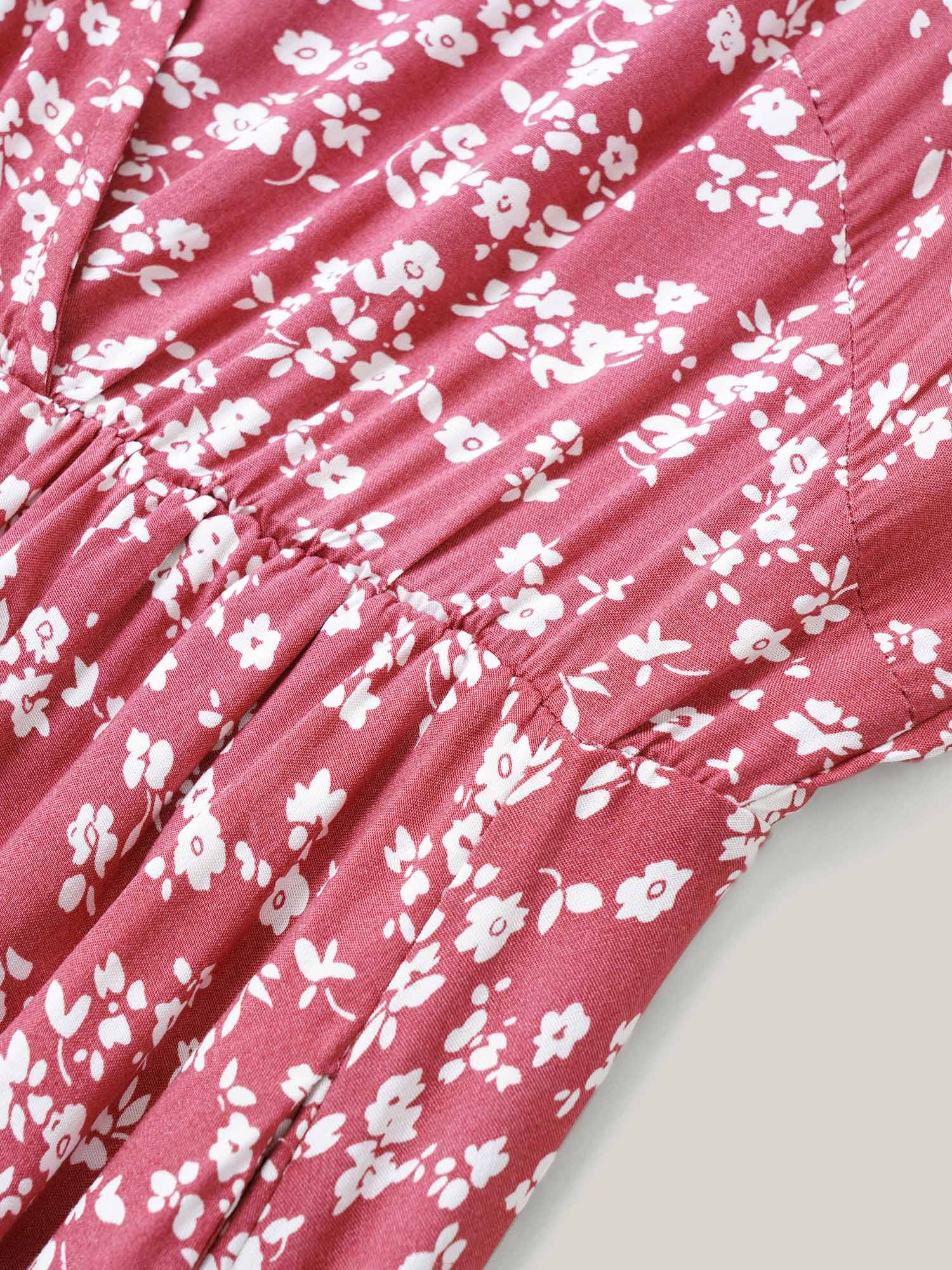 Bloom Dress - Flutter Sleeve Ditsy Floral Pocket Split Maxi Dress