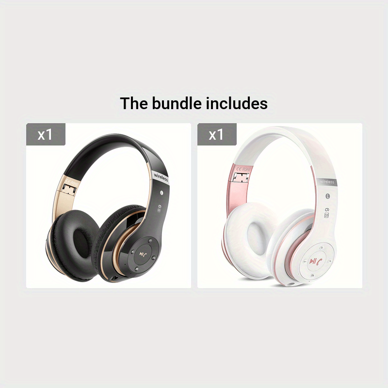 6S Hi-Fi Stereo Foldable Wireless Stereo Headsets Earbuds With Built-in Mic