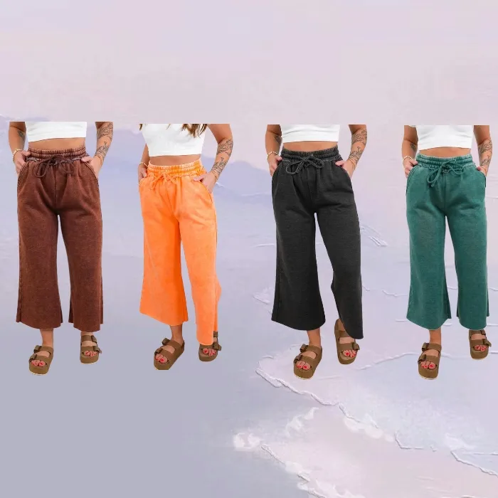 Limited-Time Fleece Palazzo Pants - Stylish Acid Wash(Just $3 Each!)