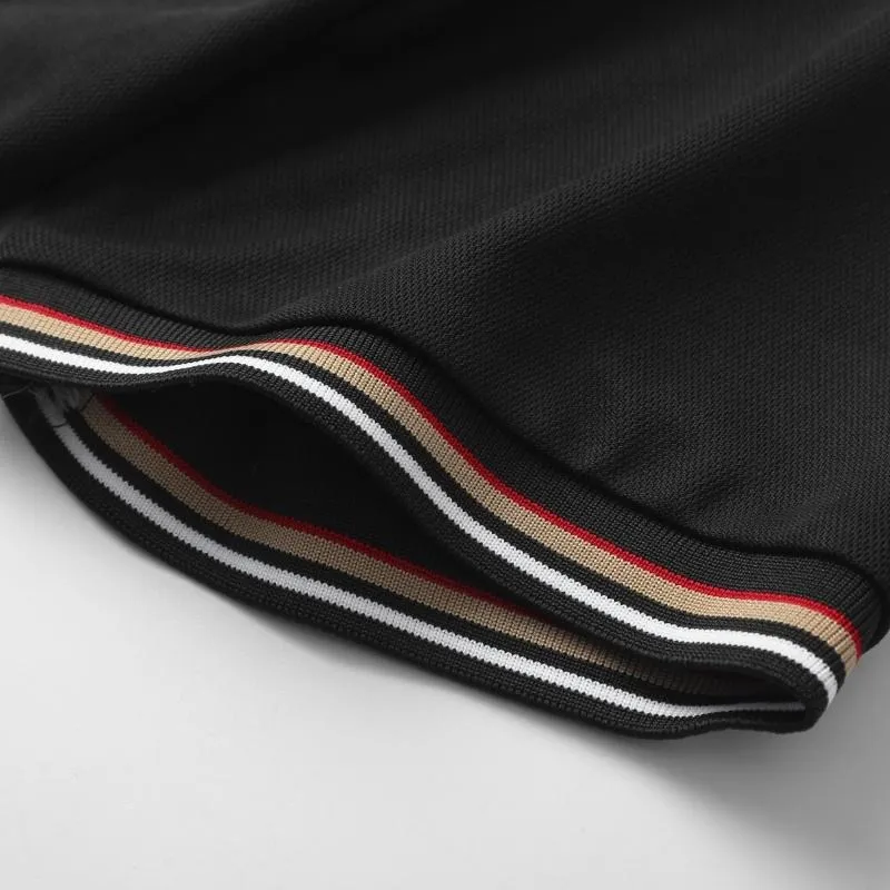 Men's Quick Dry Color Block Striped Polo Shirt, Classic Button-Down Collar Top