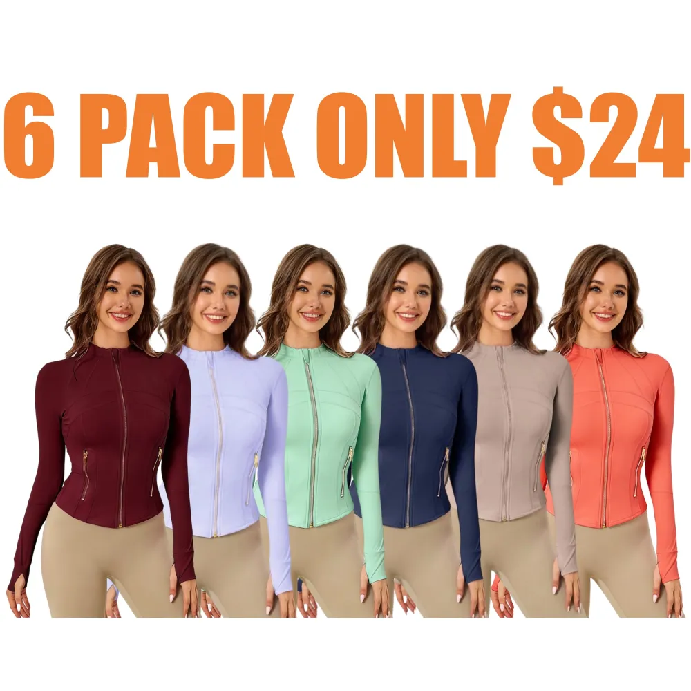 Women's Solid Color Zip Up Sports Pockets BBL Jacket