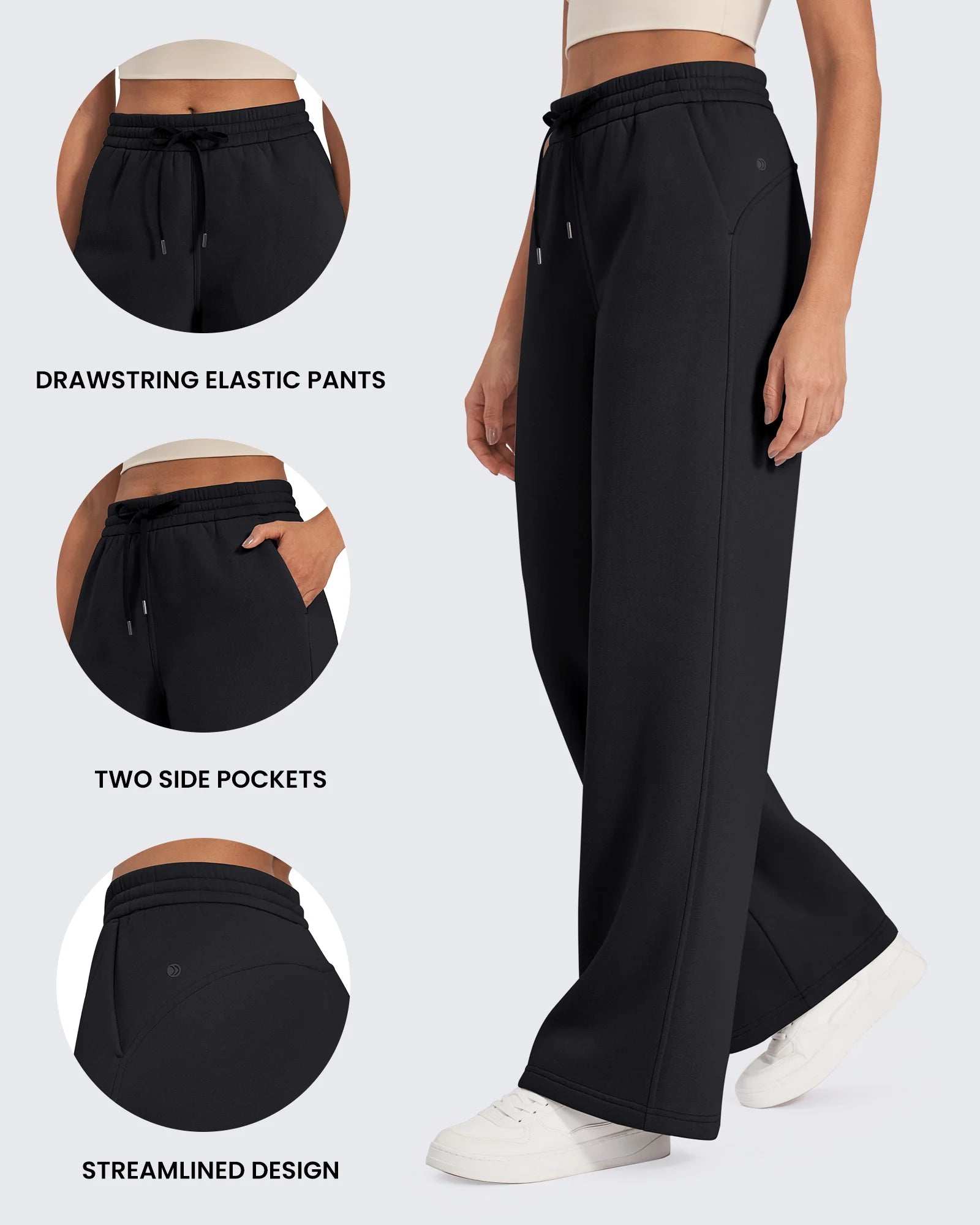 Flurrylux Fleece Lined Drawstring High-Waist Pants