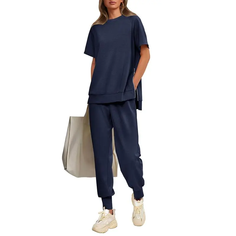 Women's 2-Piece Set Comfy Crew Neck Tracksuits