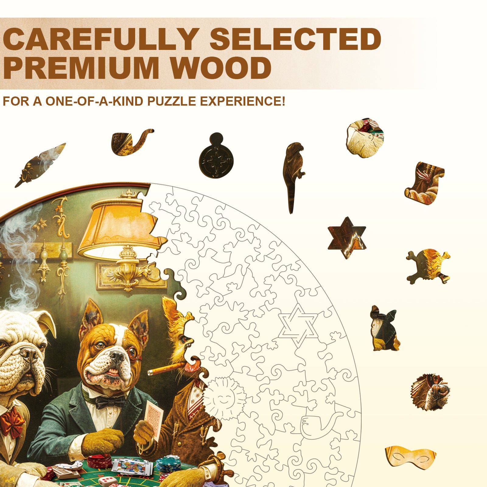 Poker Hound Wooden Jigsaw Puzzle