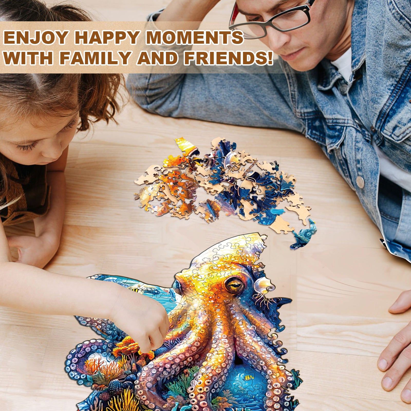 Underwater world-octopus Wooden Jigsaw Puzzle