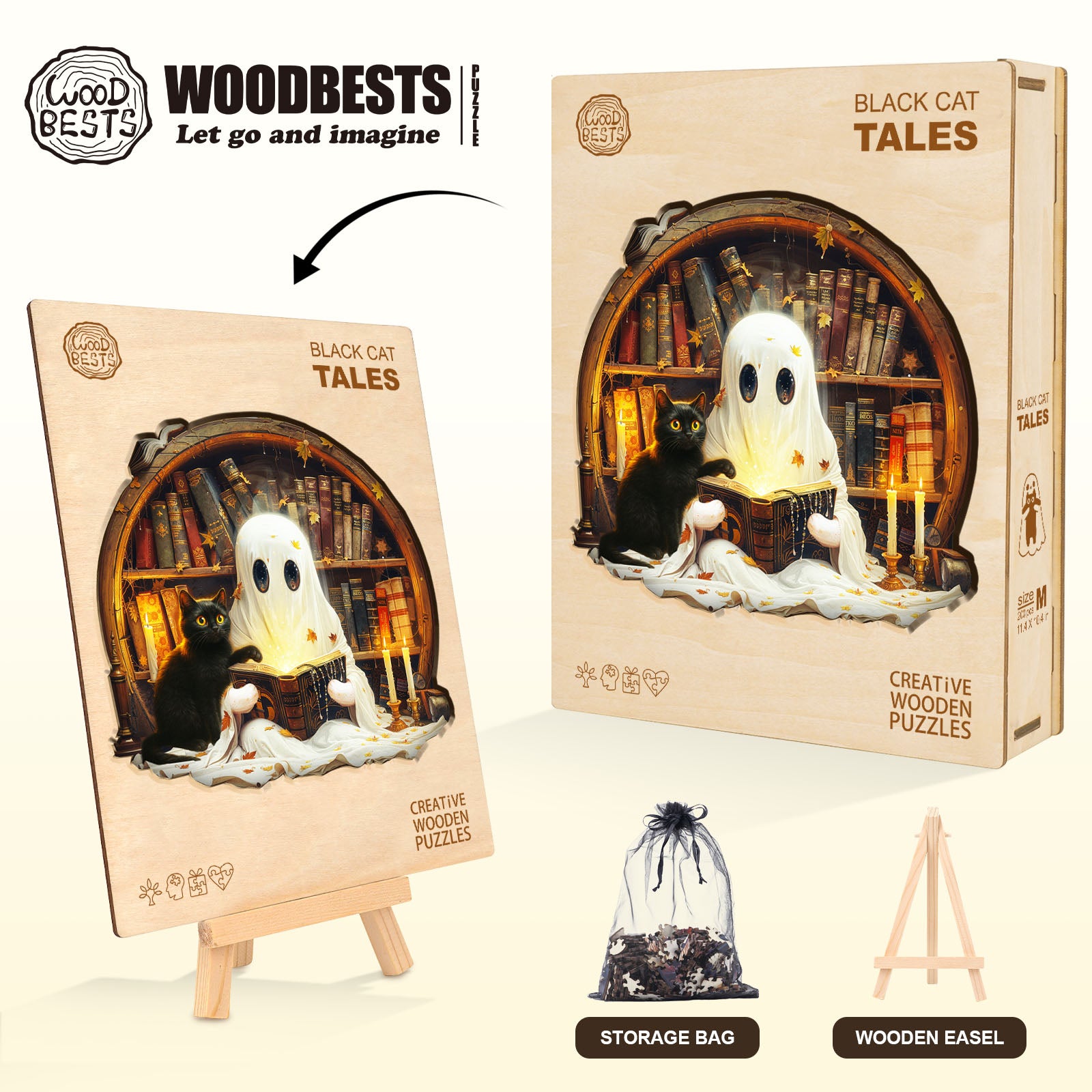 Black Cat Tales Wooden Jigsaw Puzzle