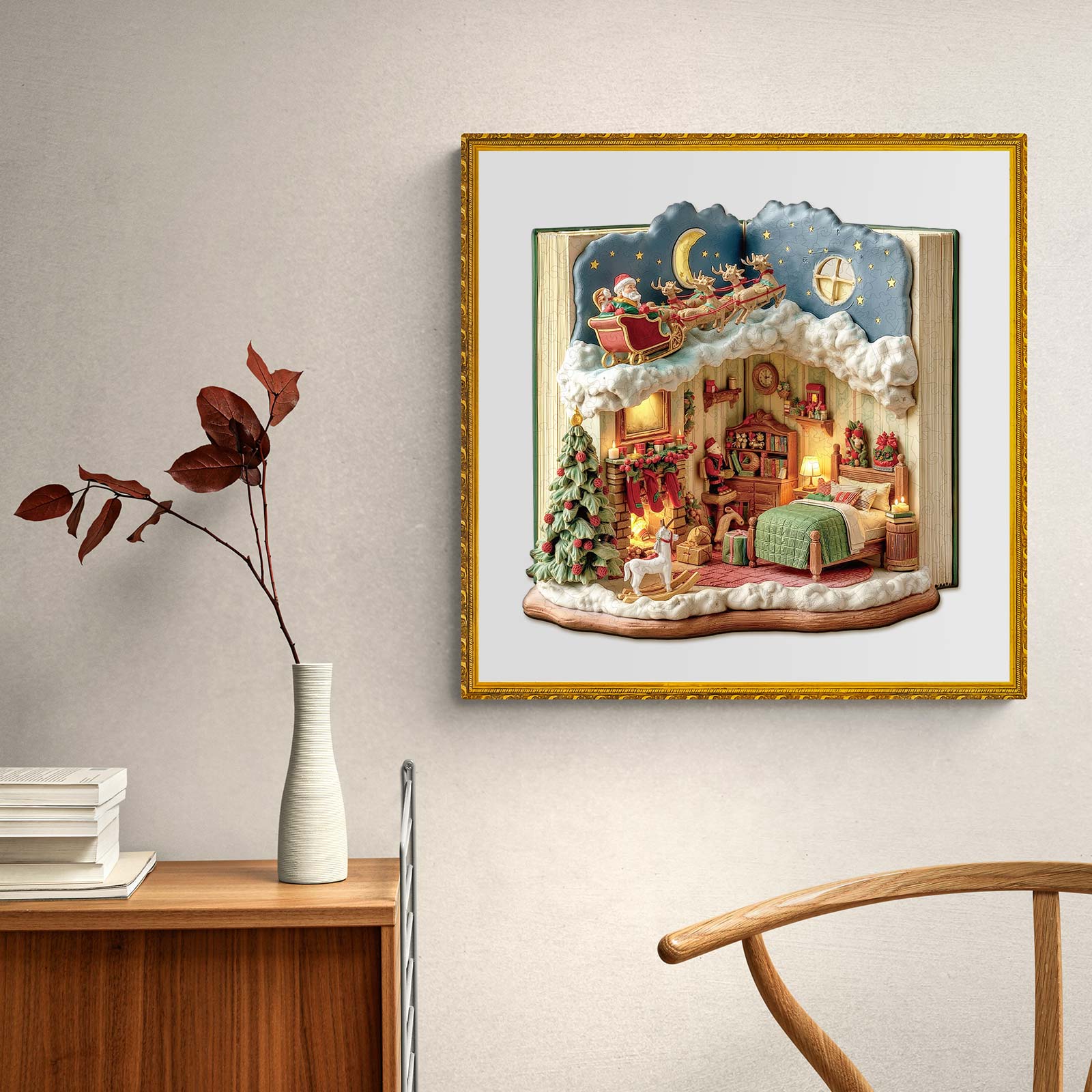 Christmas Eve in the Book Wooden Jigsaw Puzzle