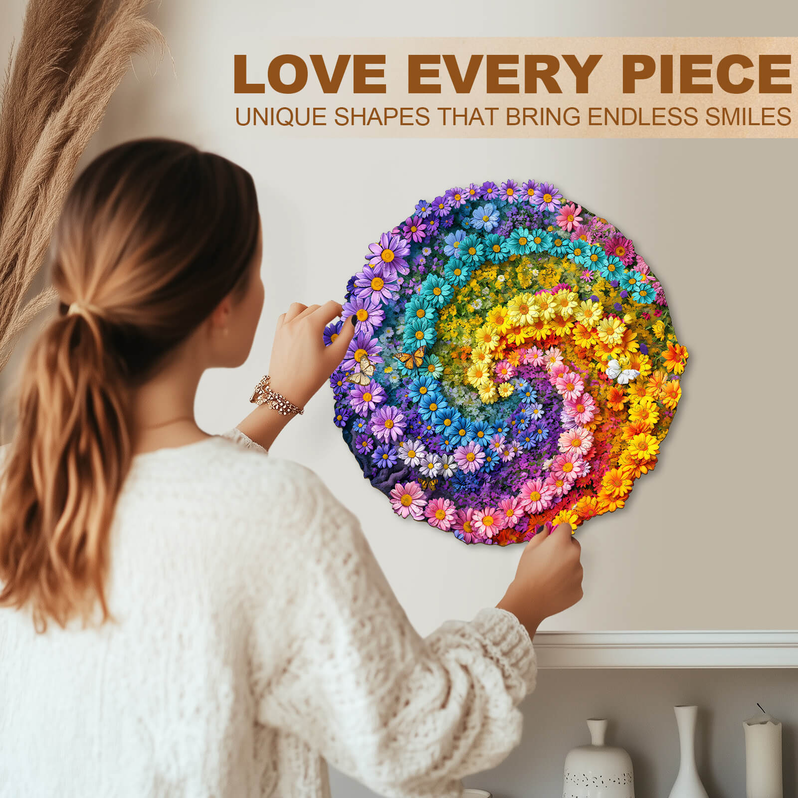 Sea of Flowers Wooden Jigsaw Puzzle