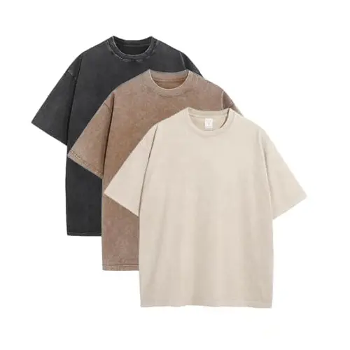 1/4 Pack Oversized Tshirts for Men Gym Vintage Heavyweight T Shirts Cotton Workout Acid Wash Baggy Tees