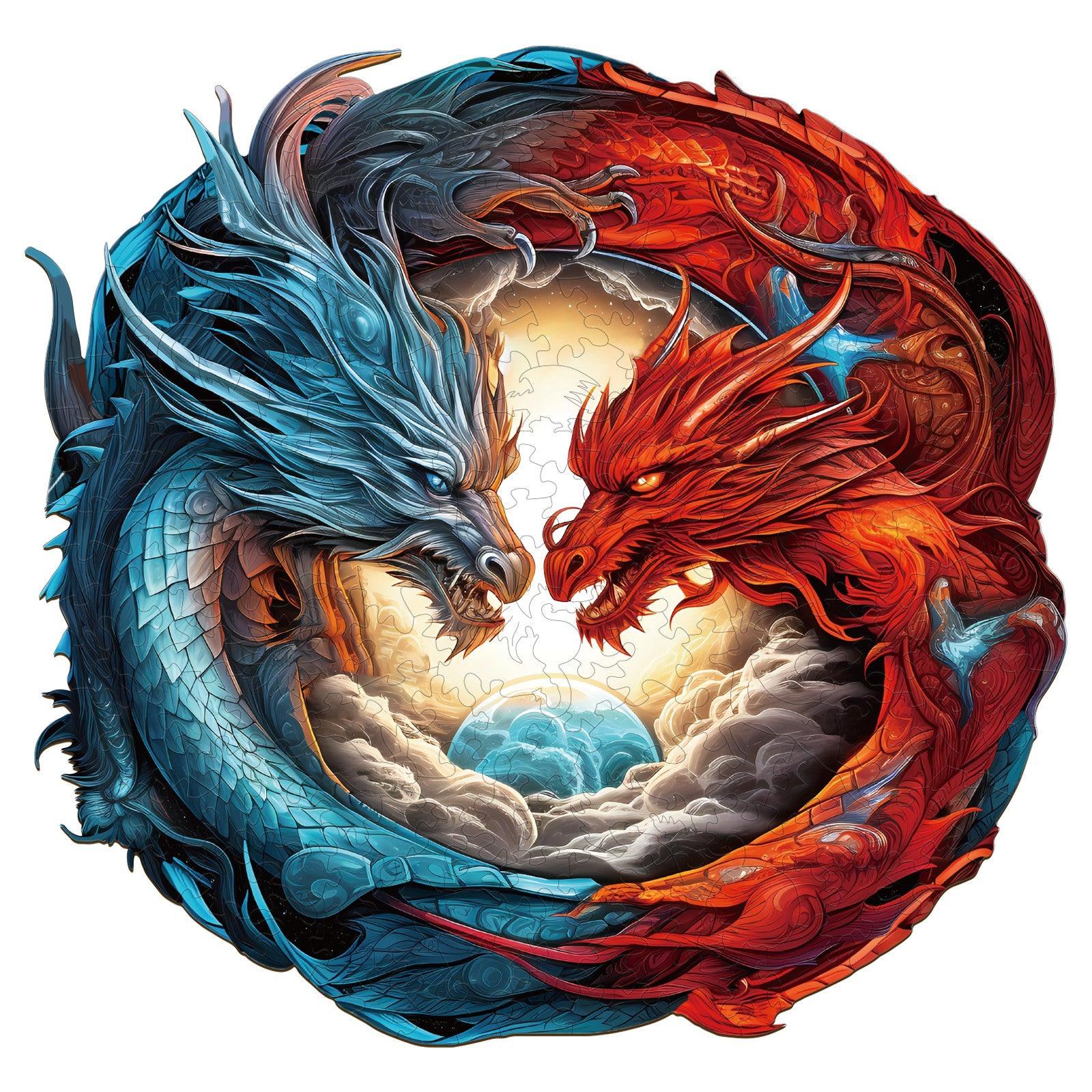 Yin-Yang Dragon Wooden Jigsaw Puzzle