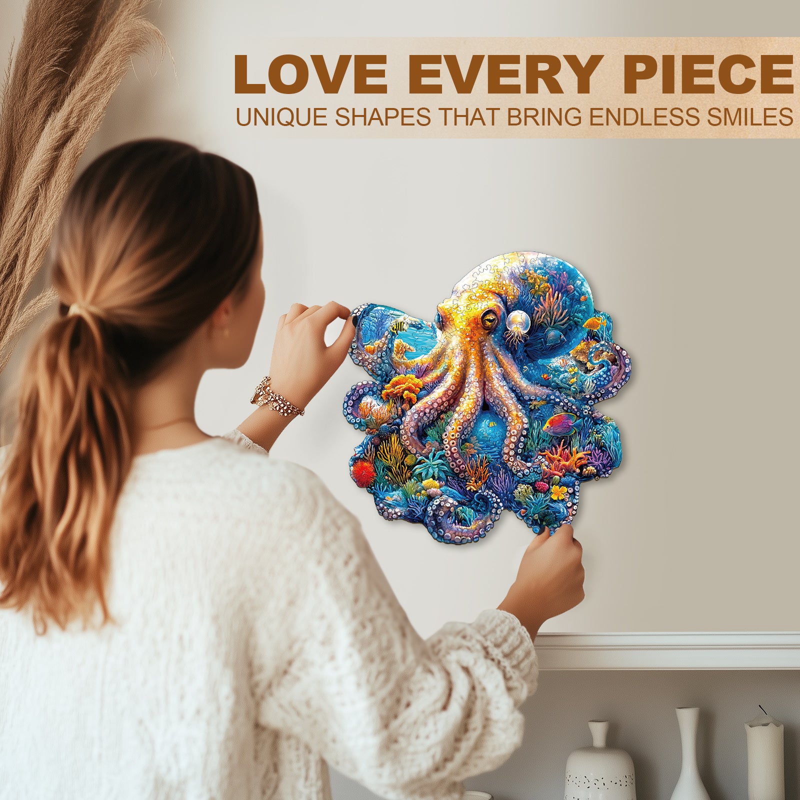 Underwater world-octopus Wooden Jigsaw Puzzle