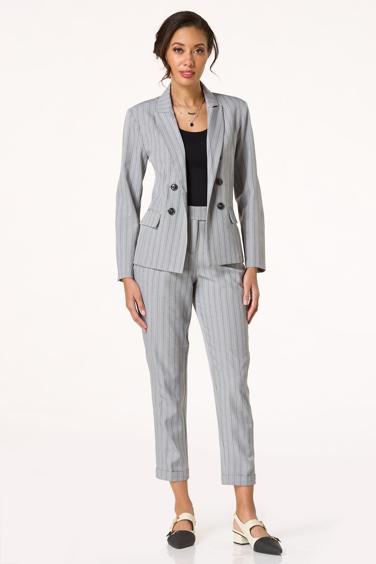 Pinstripe Triple Button Blazer