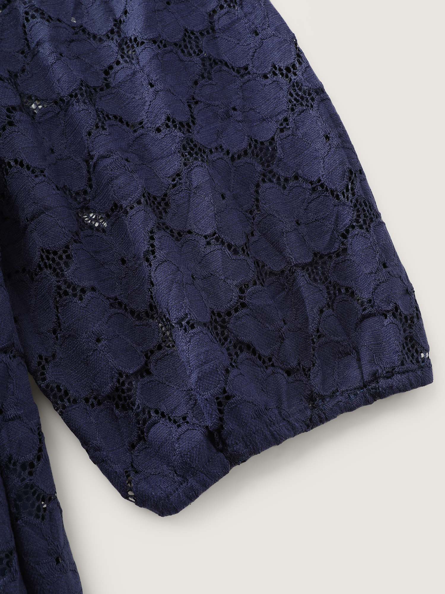 Lace Trim Stretchy Waist Tiered Midi Dress