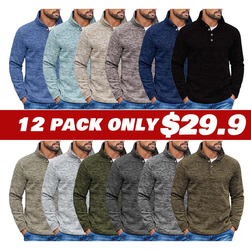 Men's Casual Slim Fit Pullover Sweater Knitted Thermal Sweatshirt.Fleece-lined For Warmth And Wind Protection.Comfortable And Stylish