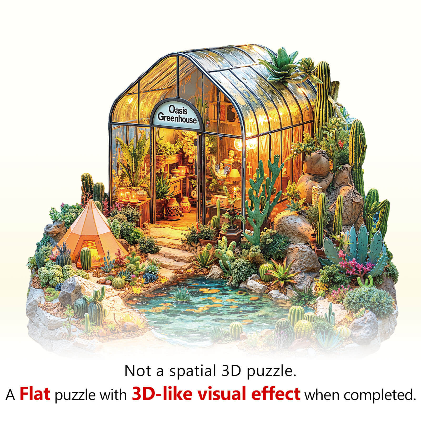 Oasis Greenhouse Wooden Jigsaw Puzzle