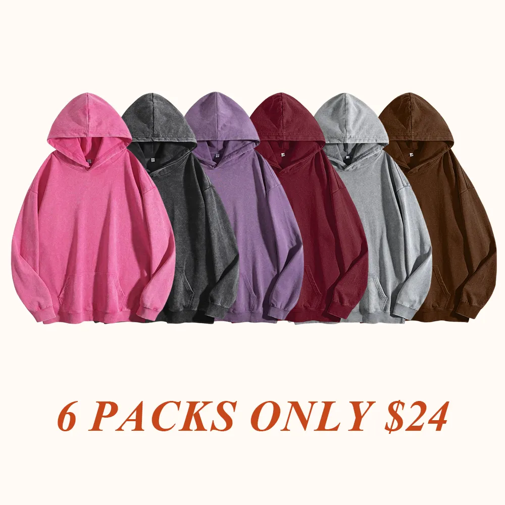 Women's Oversized Acid Wash Cotton Hoodie