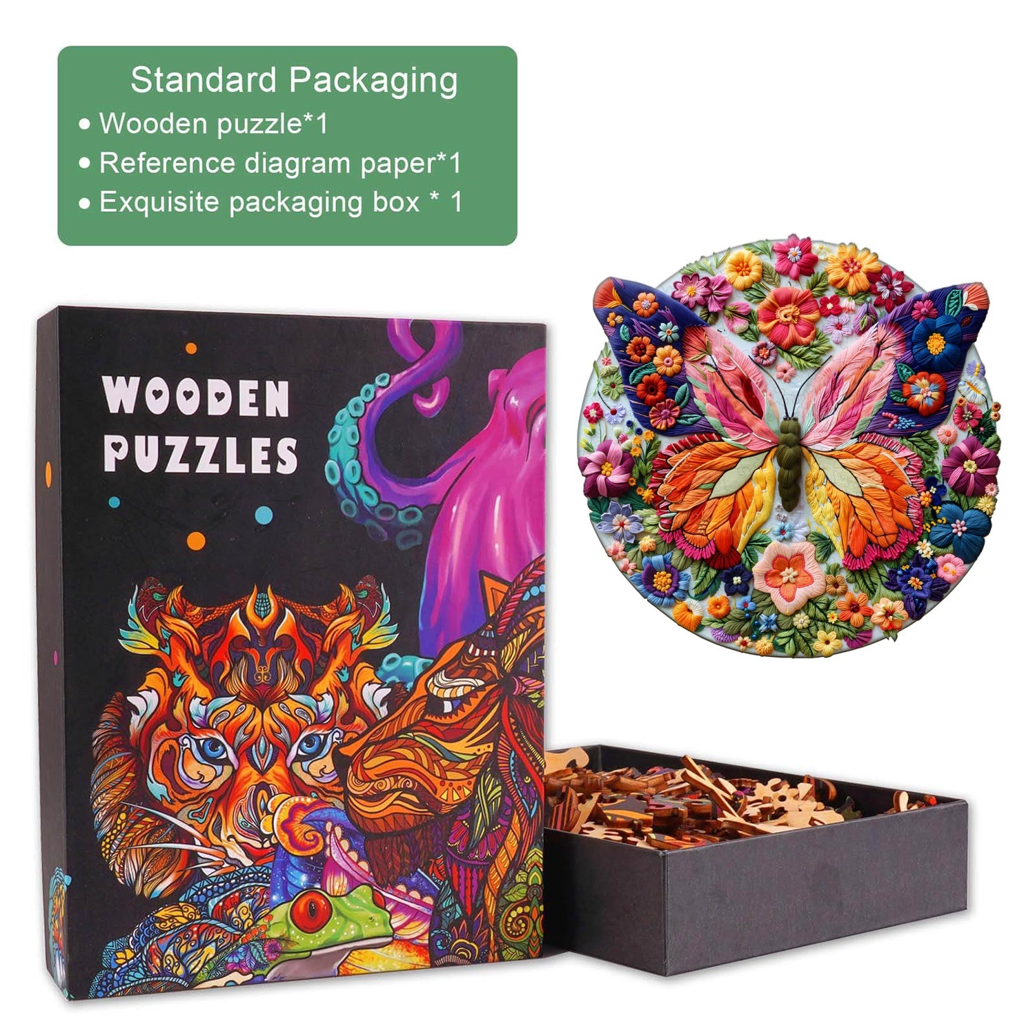 Woven Butterfly Wooden Jigsaw Puzzle