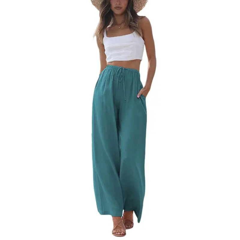 Women's Cotton Linen Summer Palazzo Pants