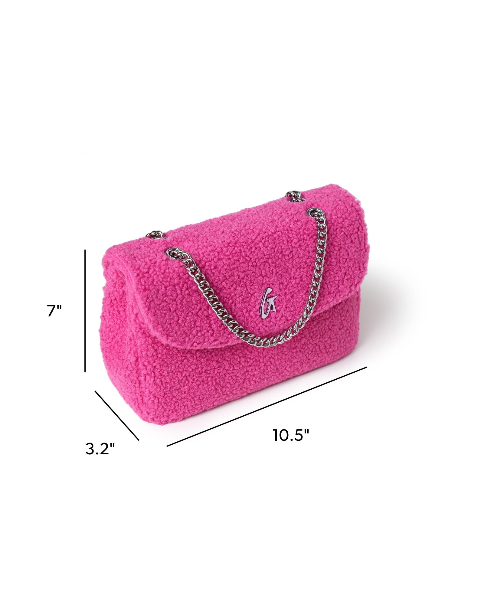 MEDIUM TEDDY FLAP BAG - HOT PINK