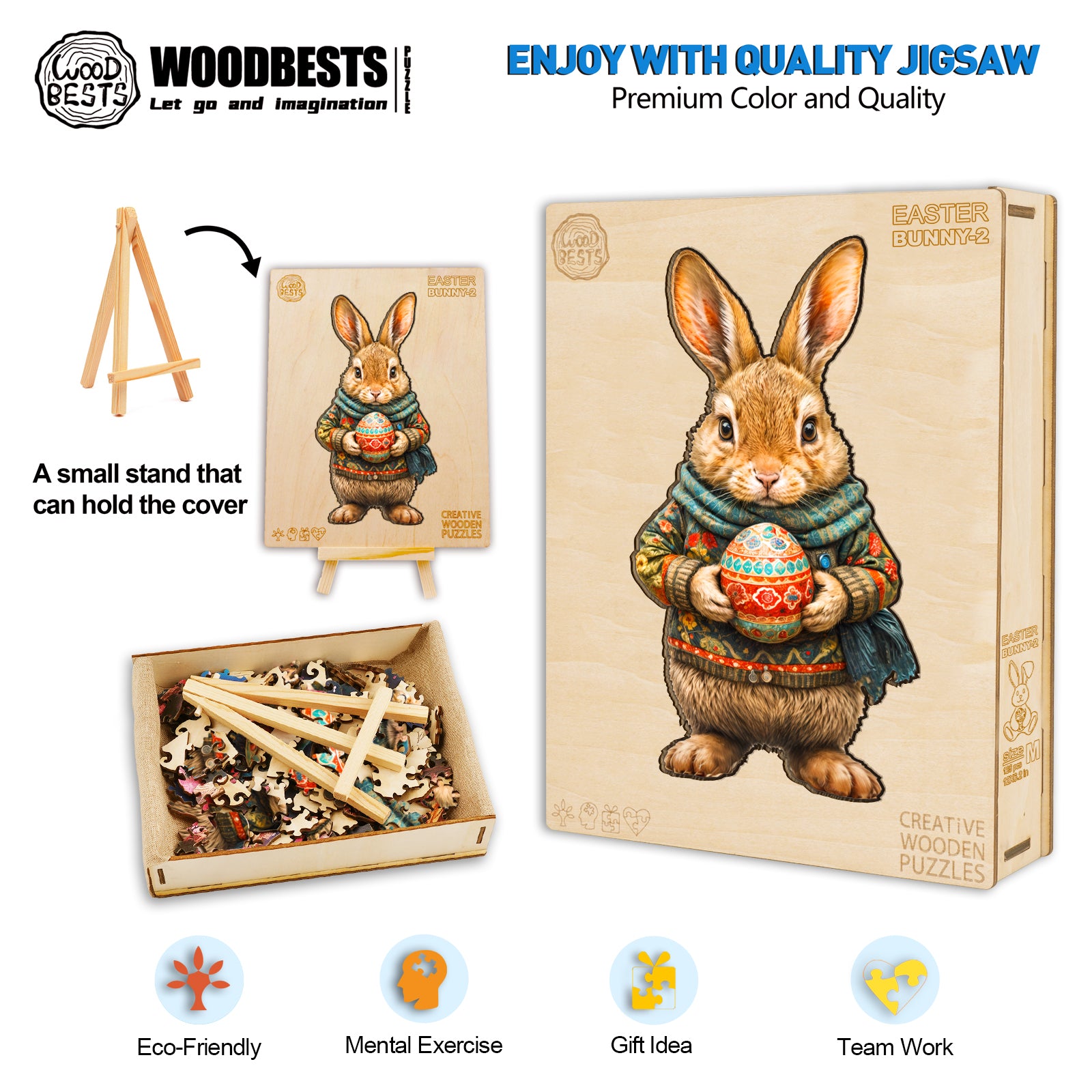 Easter Bunny-2 Wooden Jigsaw Puzzle