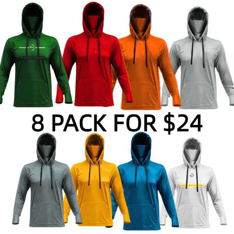 Fishing and Construction Shirts - Hooded UPF 50 Long Sleeve with Gaiter - Lightweight, Breathable, Moisture-Wicking, Premium Outdoor Wear for Men