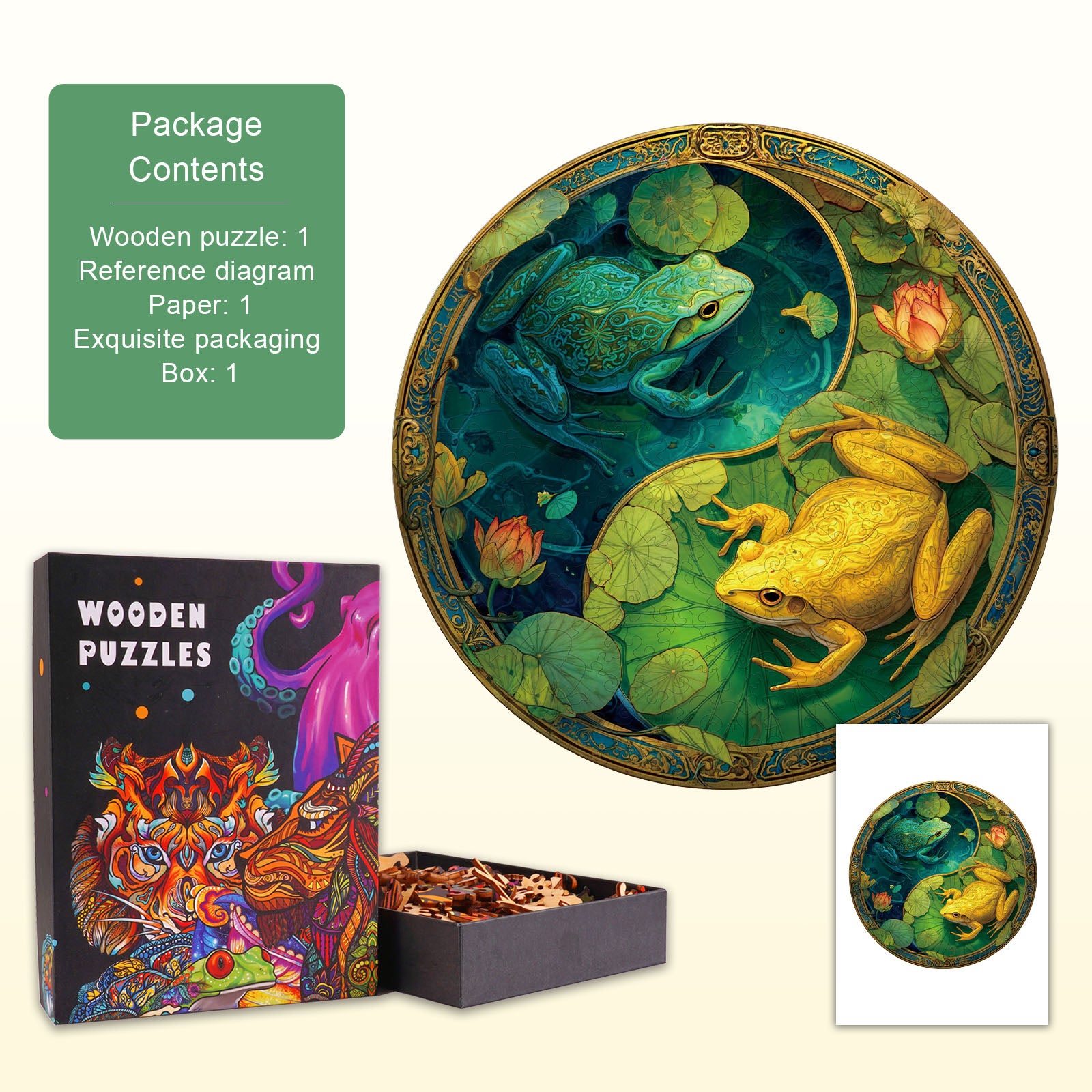 Balance Frogs Wooden Jigsaw Puzzle