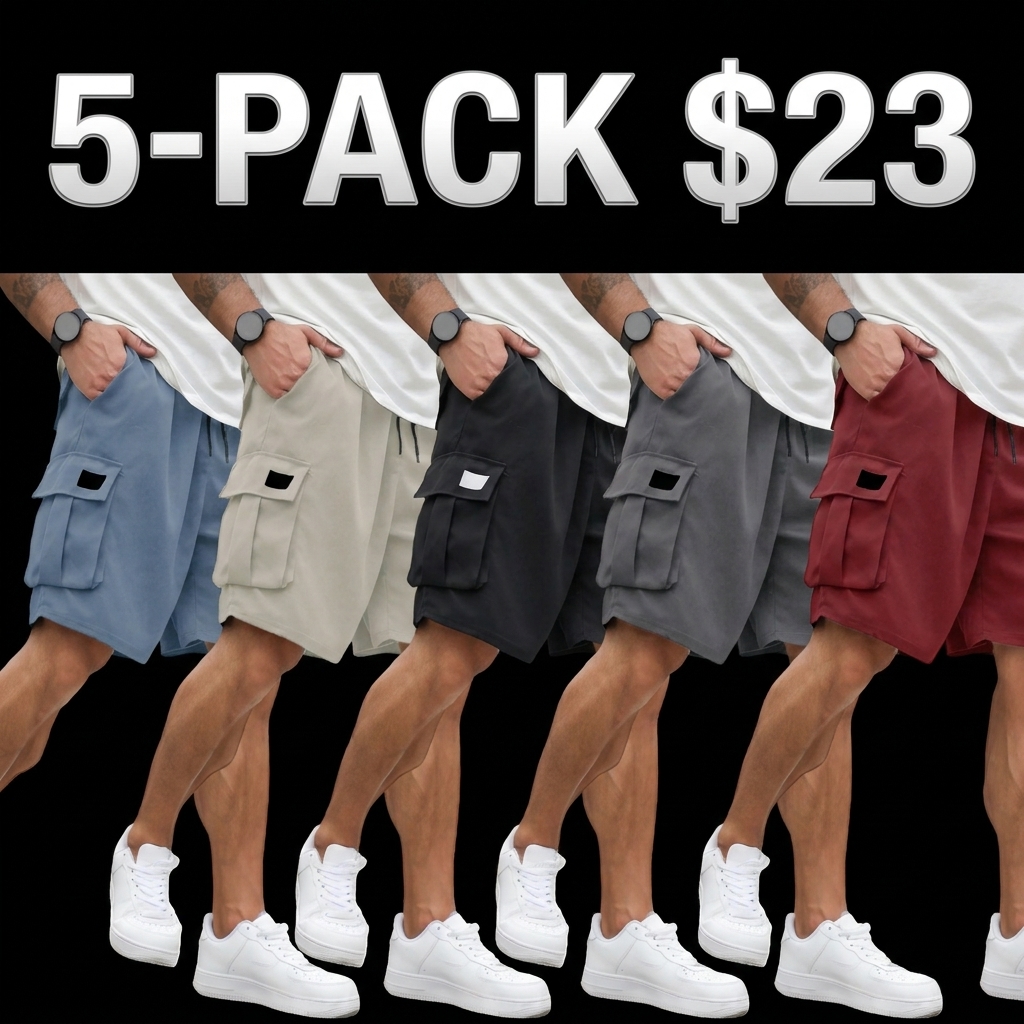 Men's Plus Size Shorts with Pockets and Waist Drawstring, Casual Streetwear Shorts