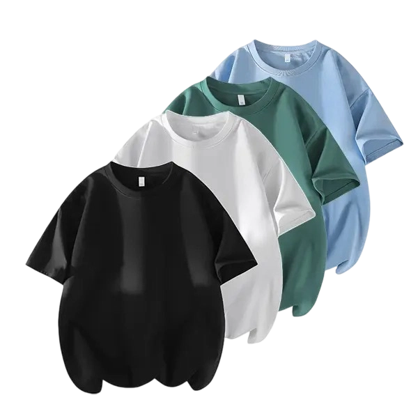 Men's 3PCS 100% cotton Crew Neck T-Shirts Set - Soft Loose Fit Navy Gray Black Tees for Casual Daily Wear