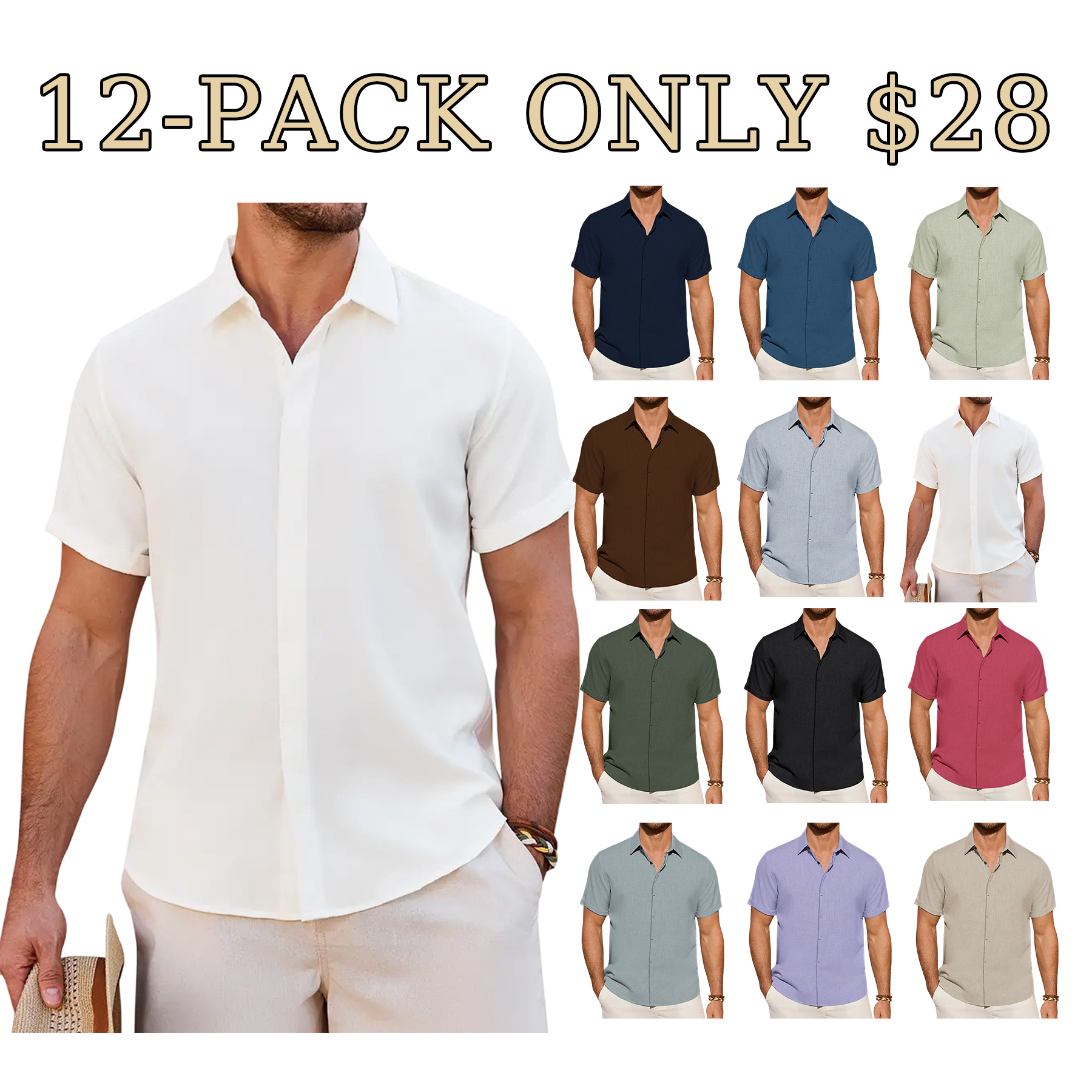 Men's Lightweight Linen Summer Button Shirt