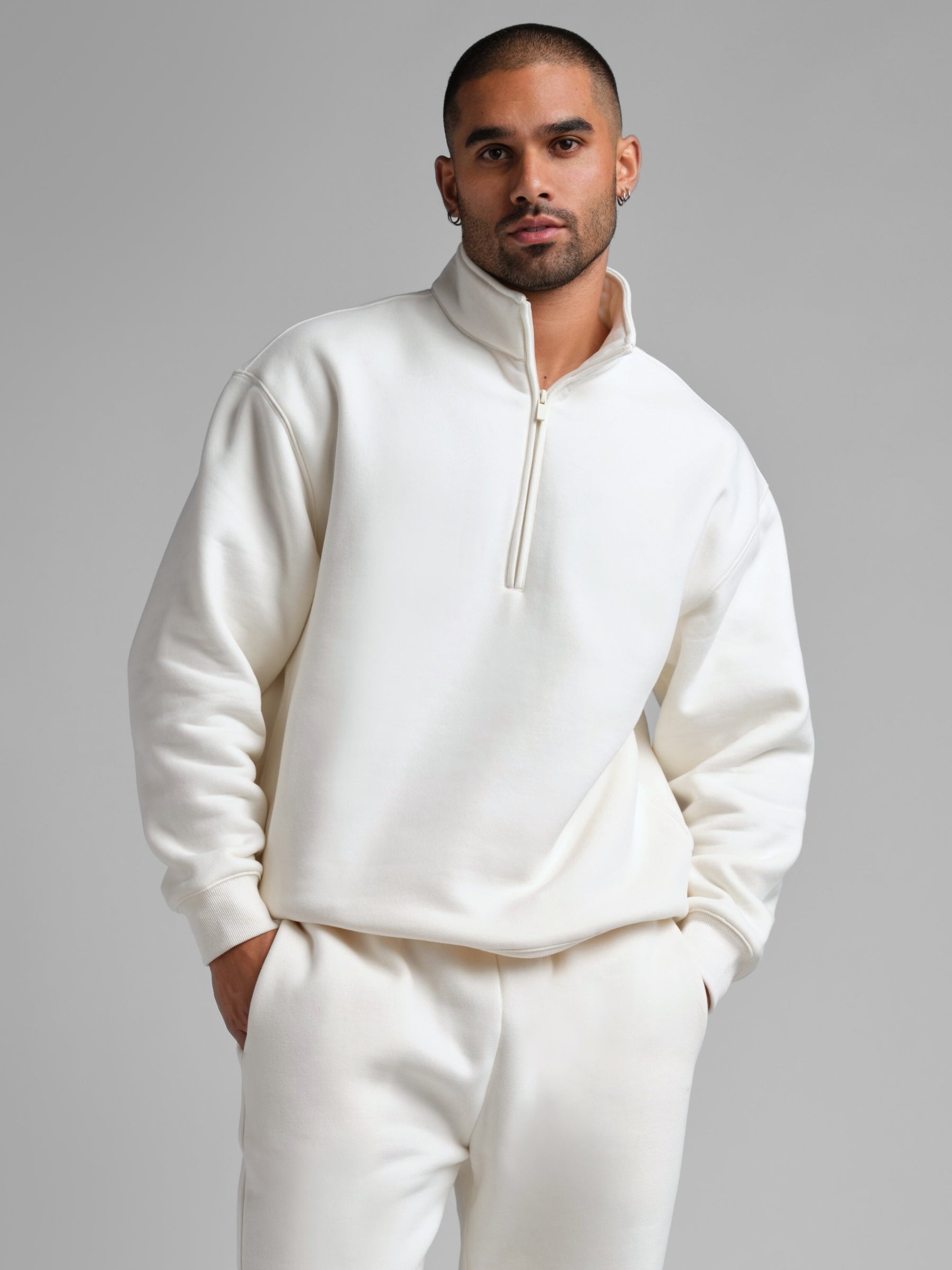 Basic Quarter Zip Mock Neck